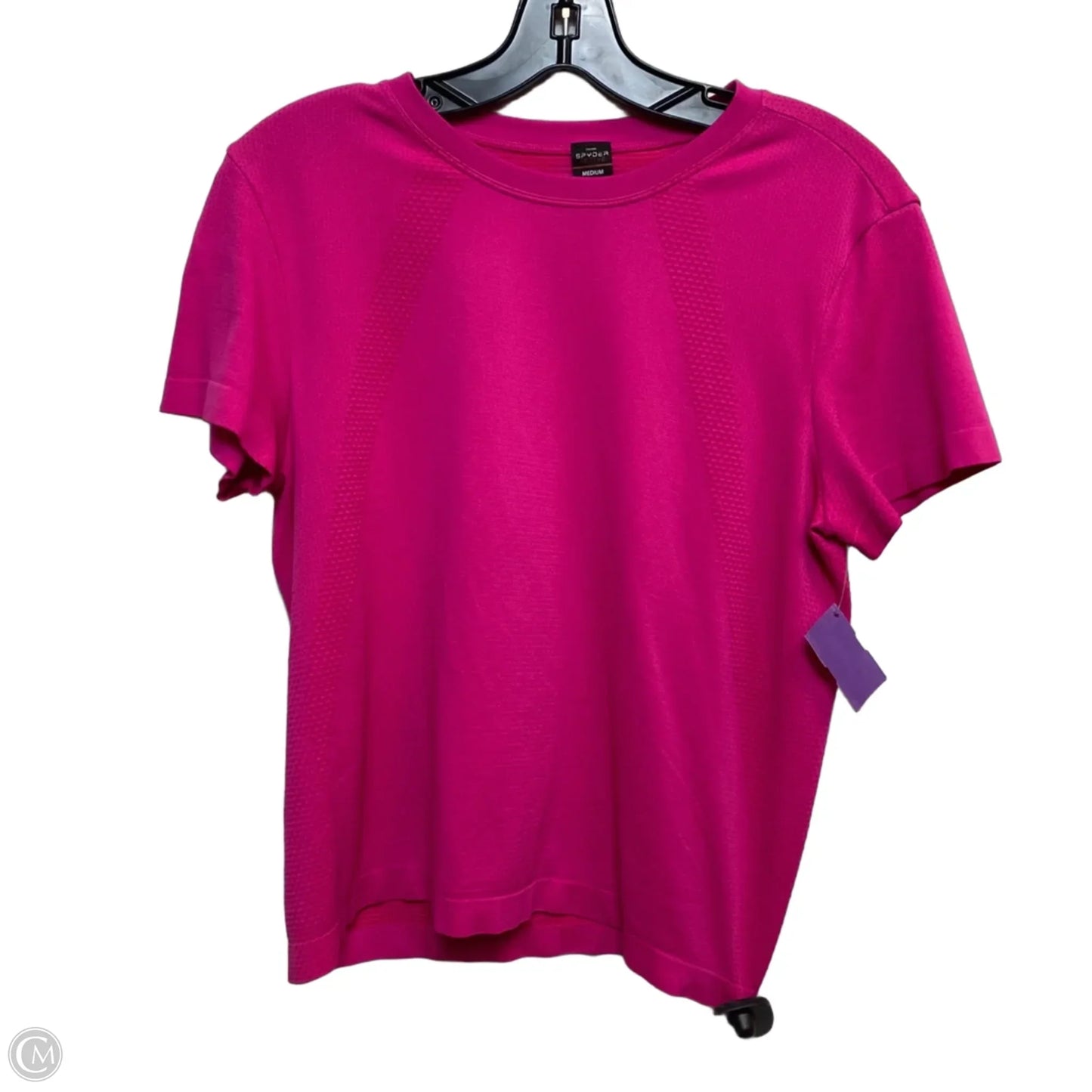 Athletic Top Short Sleeve By Spyder In Pink, Size: M