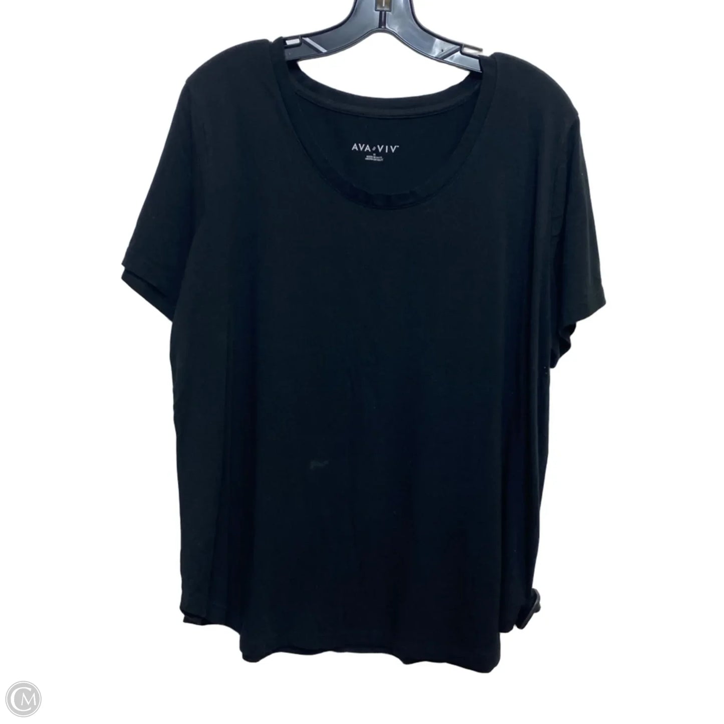 Top Short Sleeve Basic By Ava & Viv In Black, Size: 1x