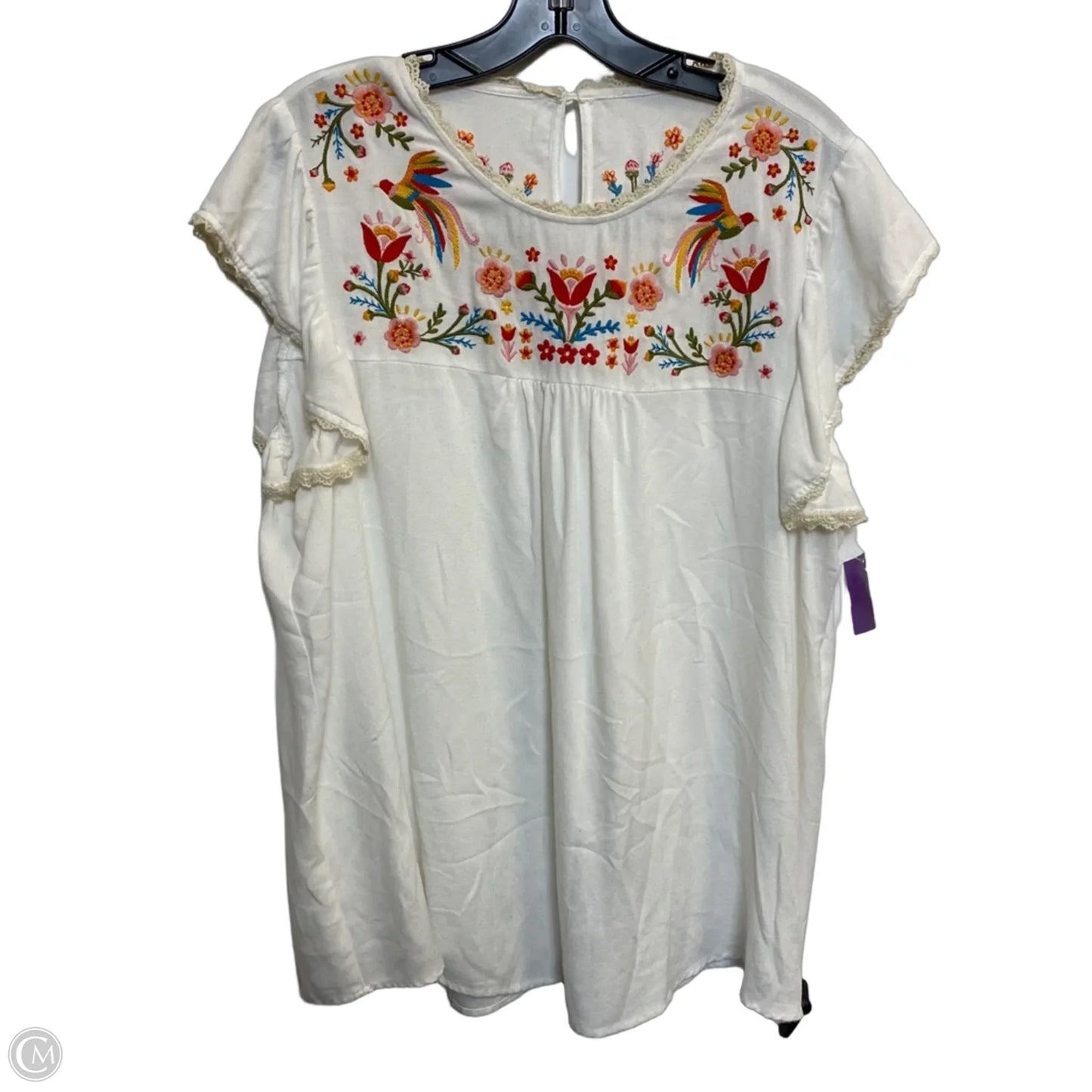 Top Sleeveless By Cmf In White, Size: 1x