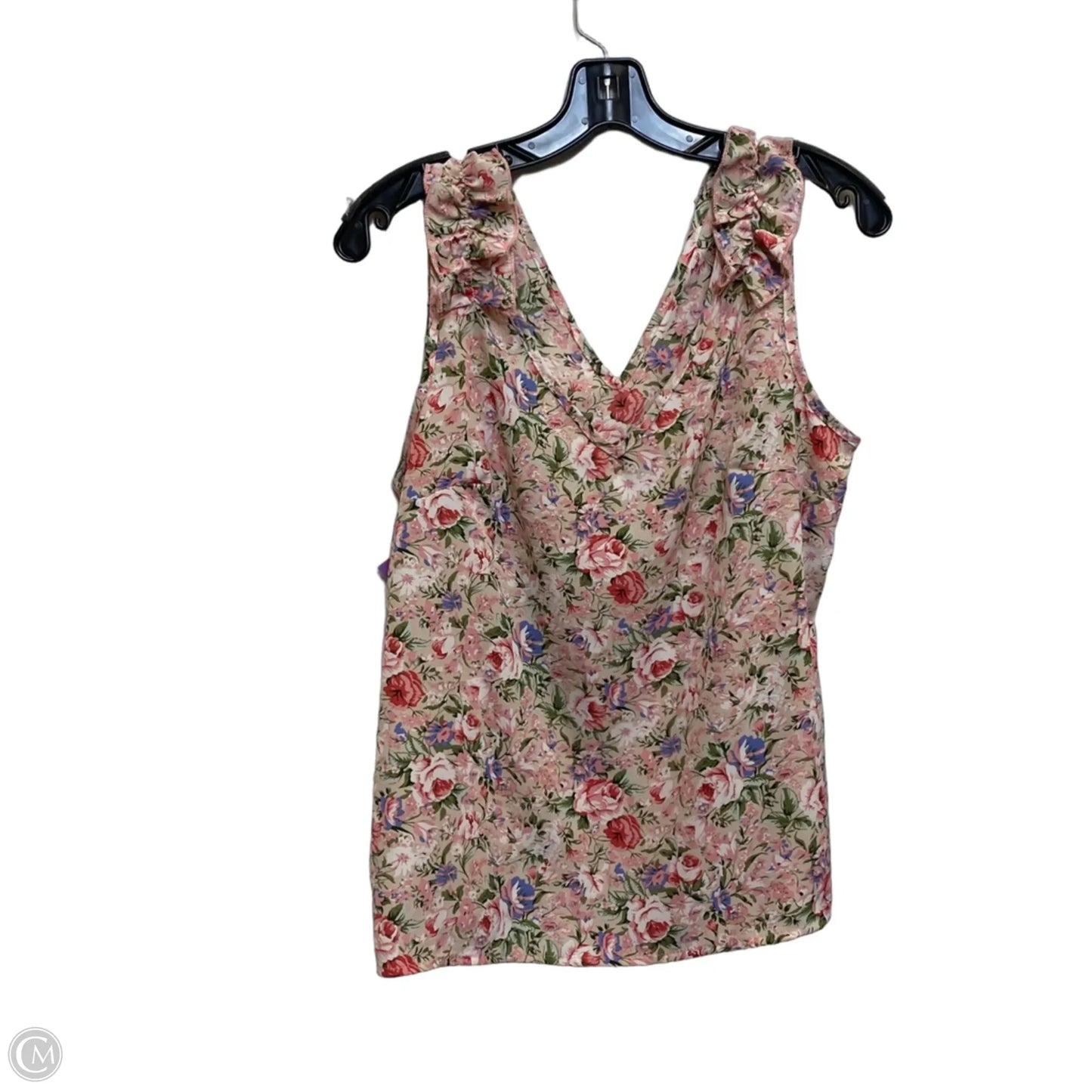 Top Sleeveless By Shein In Green & Pink, Size: S