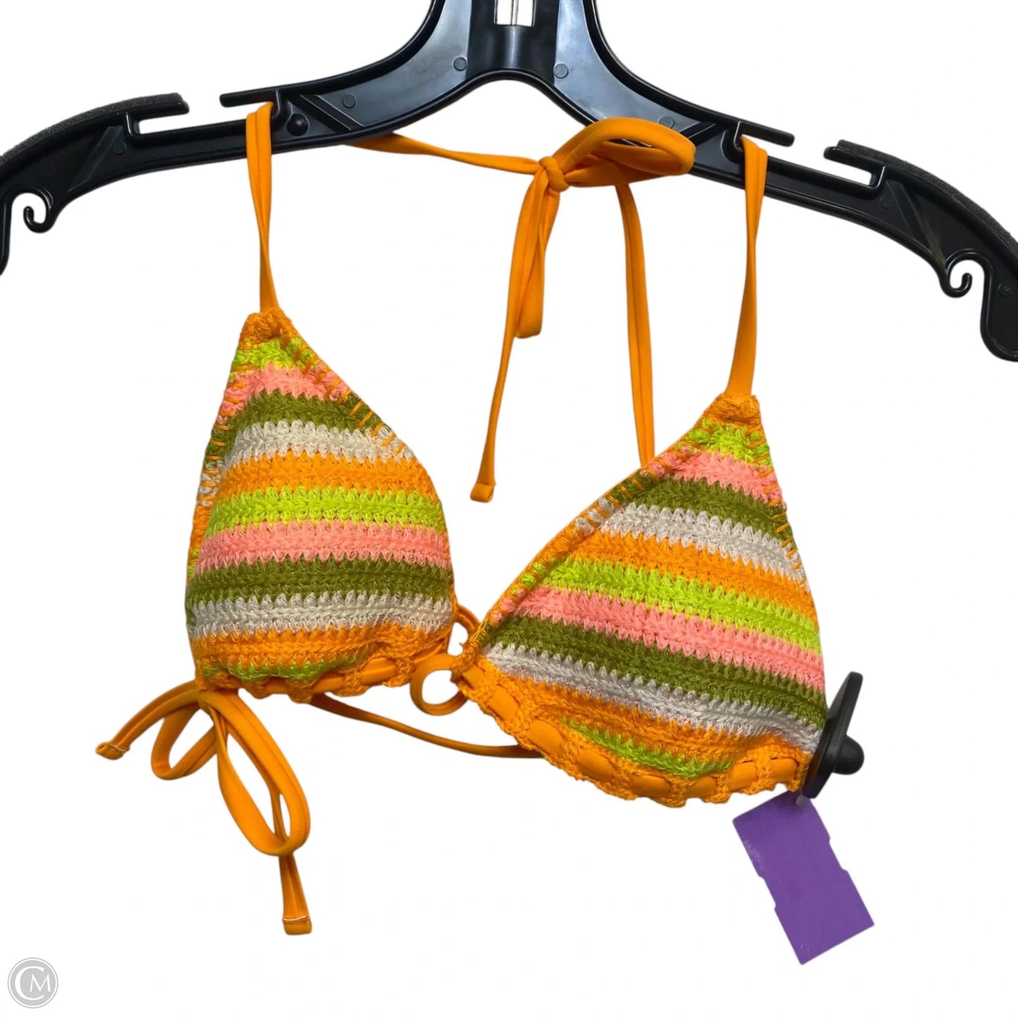 Swimsuit Top By Wild Fable In Green & Orange, Size: Xs