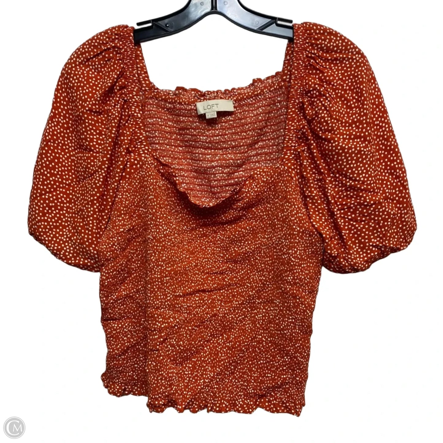 Top Short Sleeve By Loft In Orange, Size: M