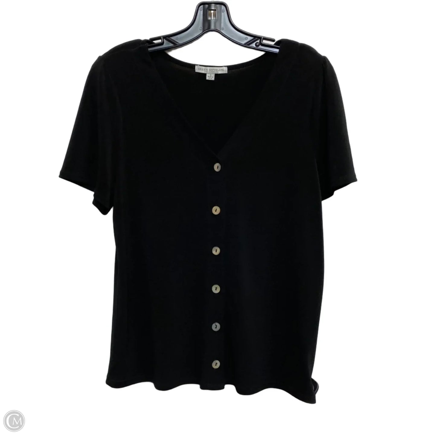 Top Short Sleeve By Green Envelope In Black, Size: S