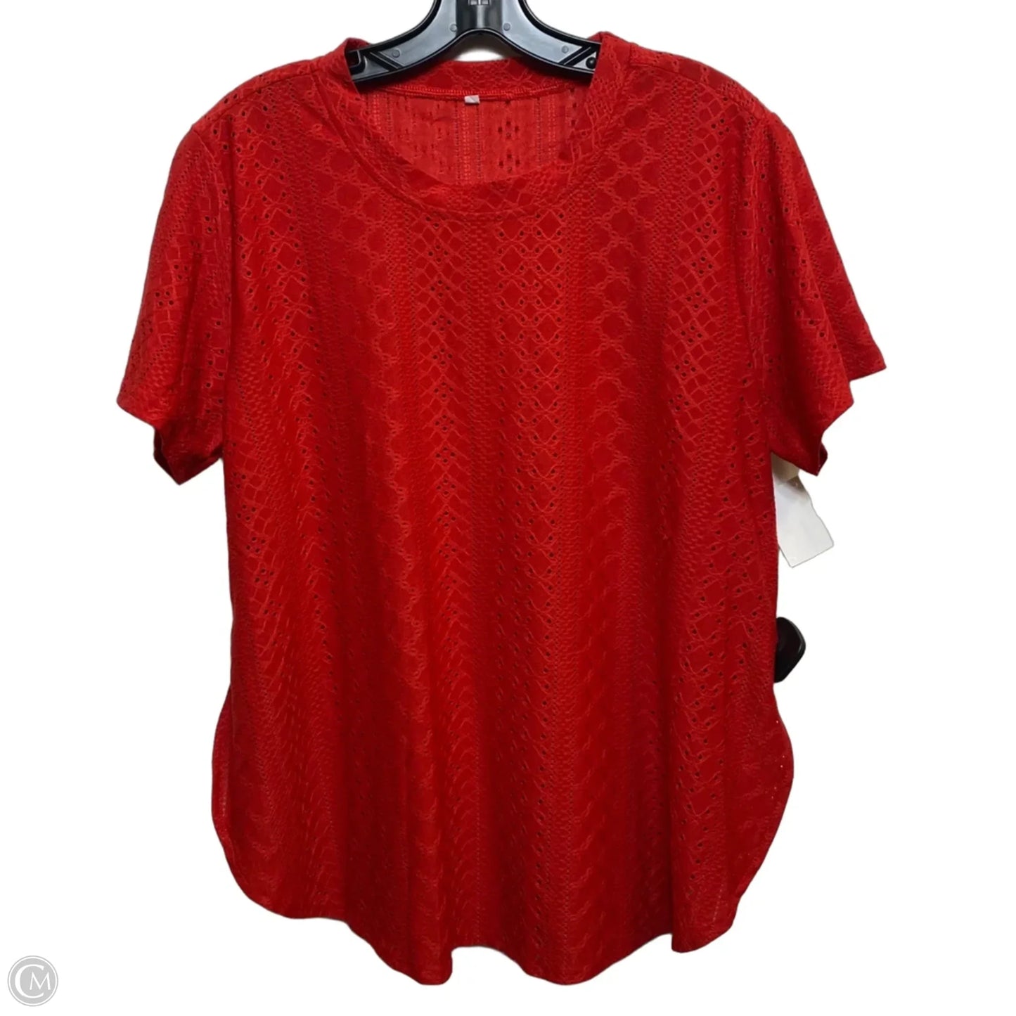 Top Short Sleeve By Cmf In Red, Size: M