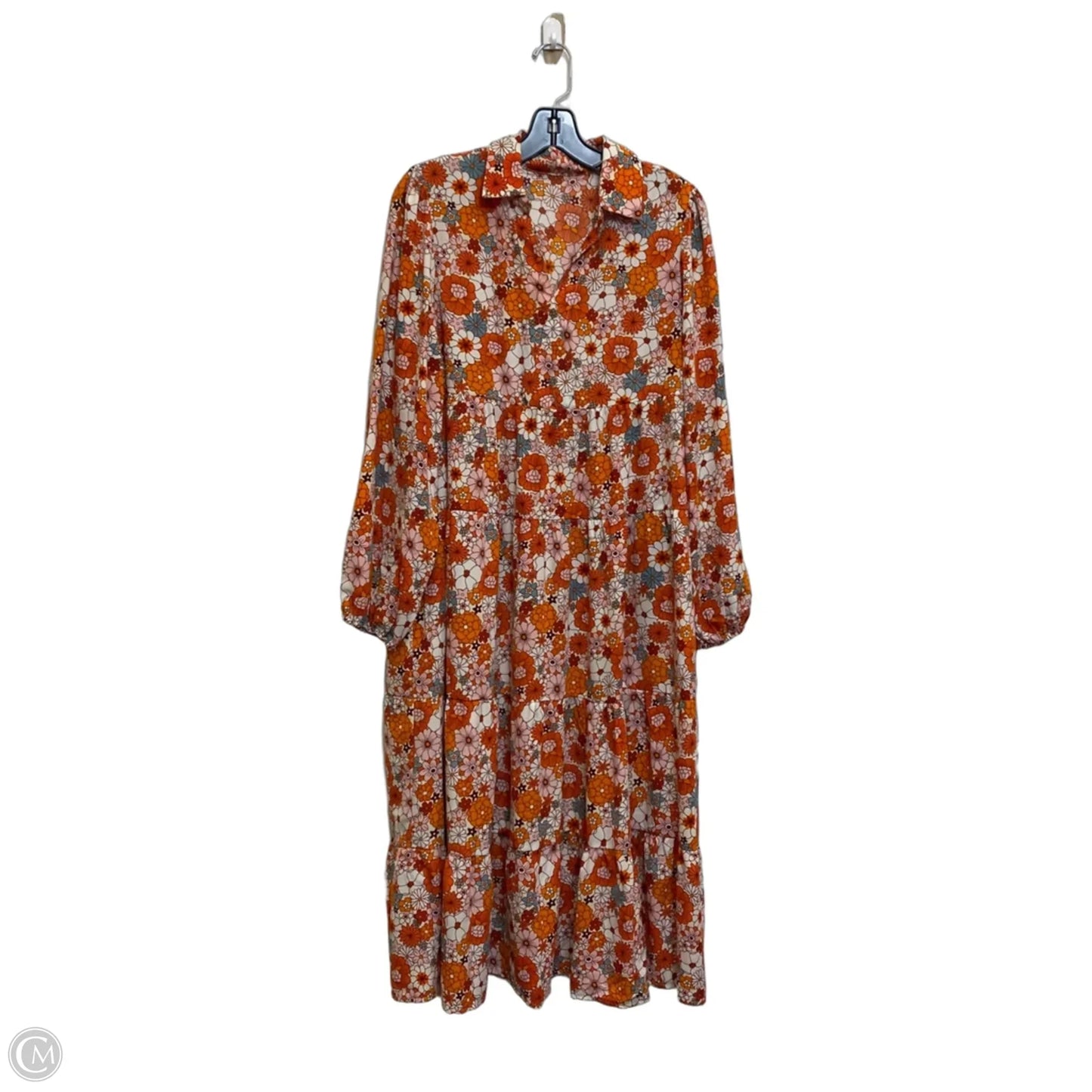 Dress Casual Midi By Cmf In Orange, Size: M
