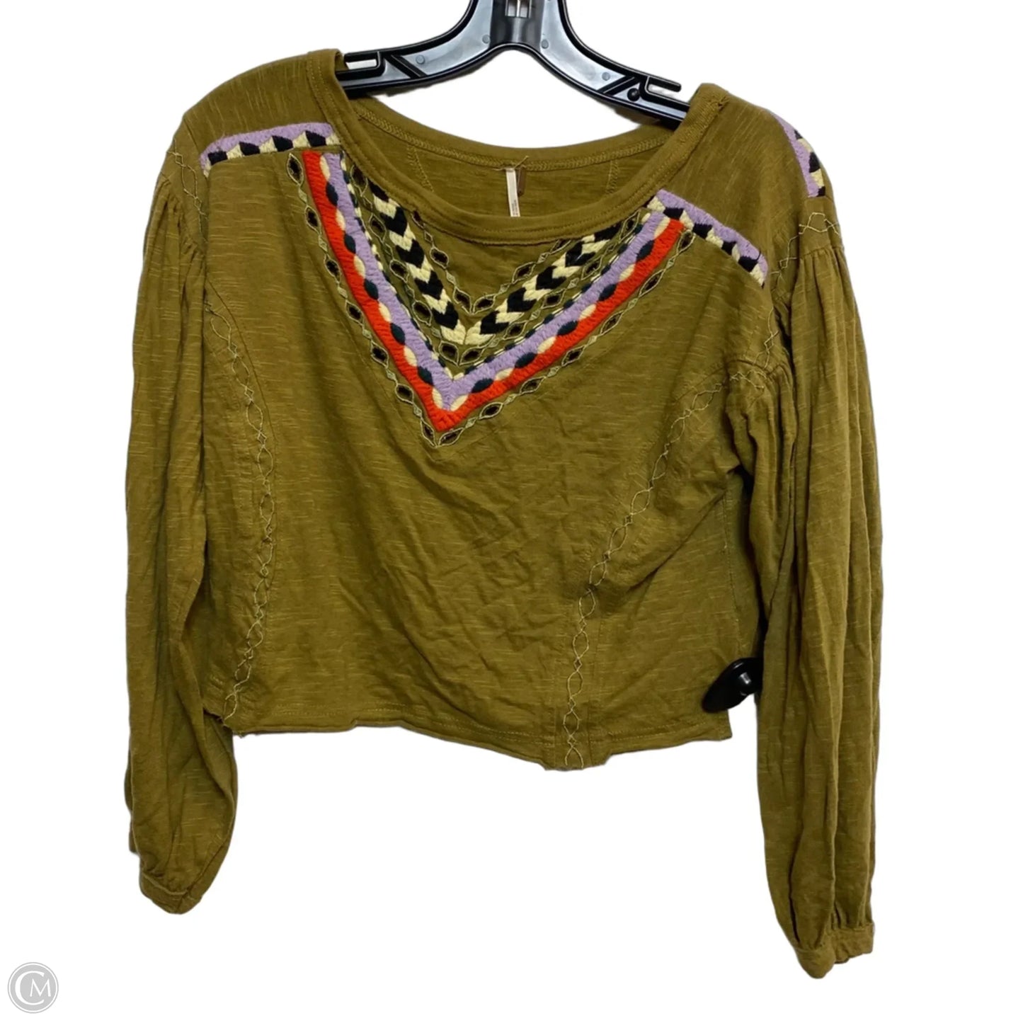 Top Long Sleeve By Free People In Green, Size: S
