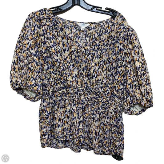 Top Short Sleeve By Time And Tru In Blue & Orange, Size: L
