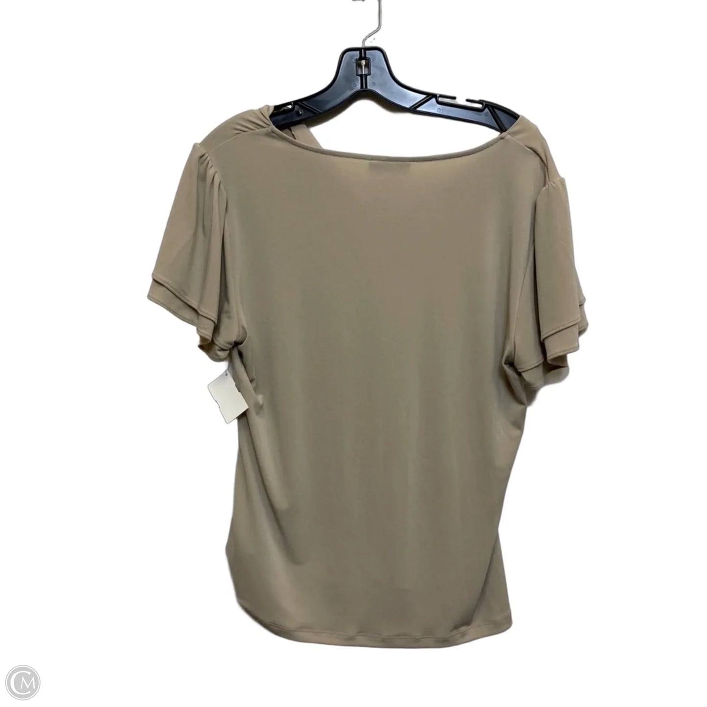 Top Short Sleeve By Calvin Klein In Tan, Size: L