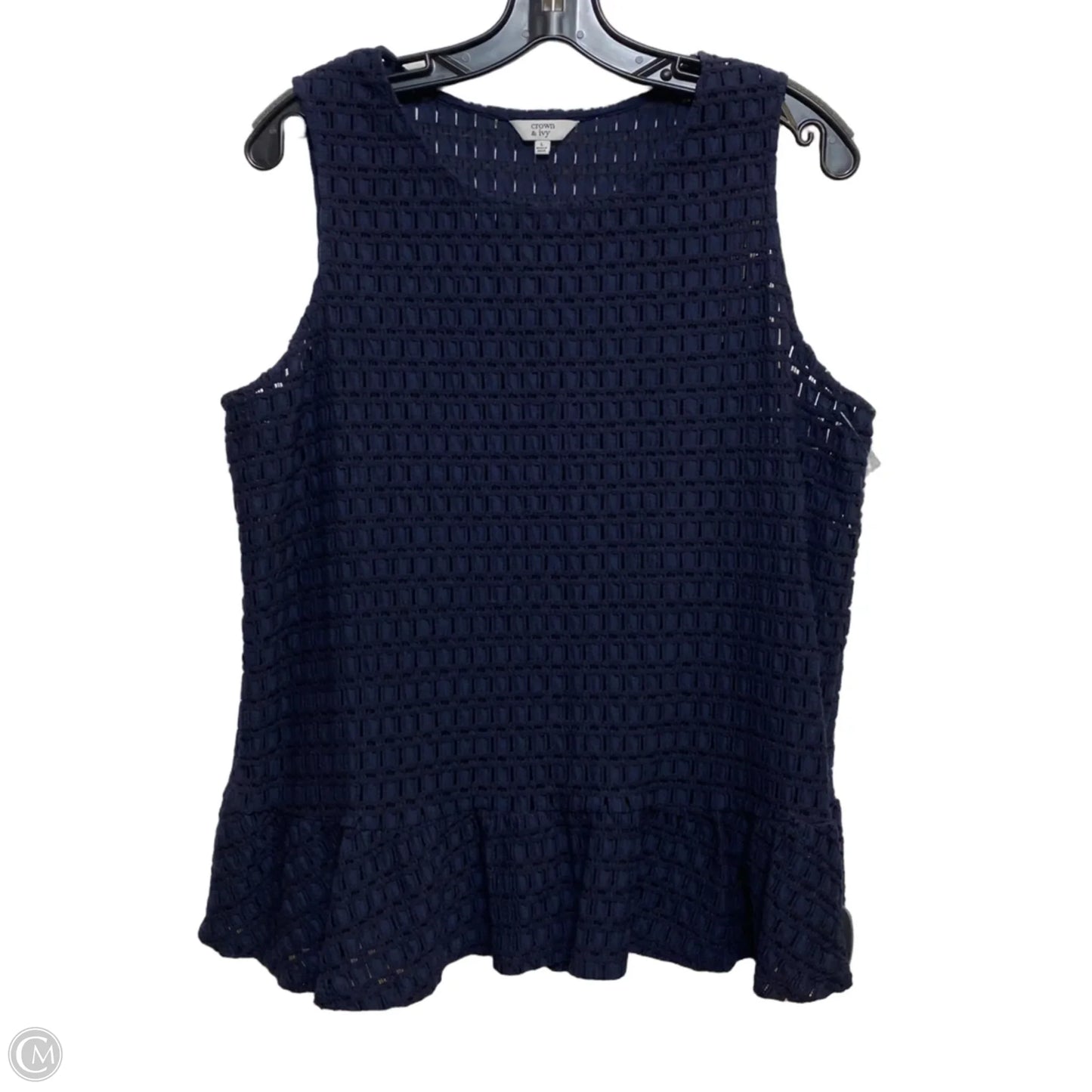 Top Sleeveless By Crown And Ivy In Navy, Size: L