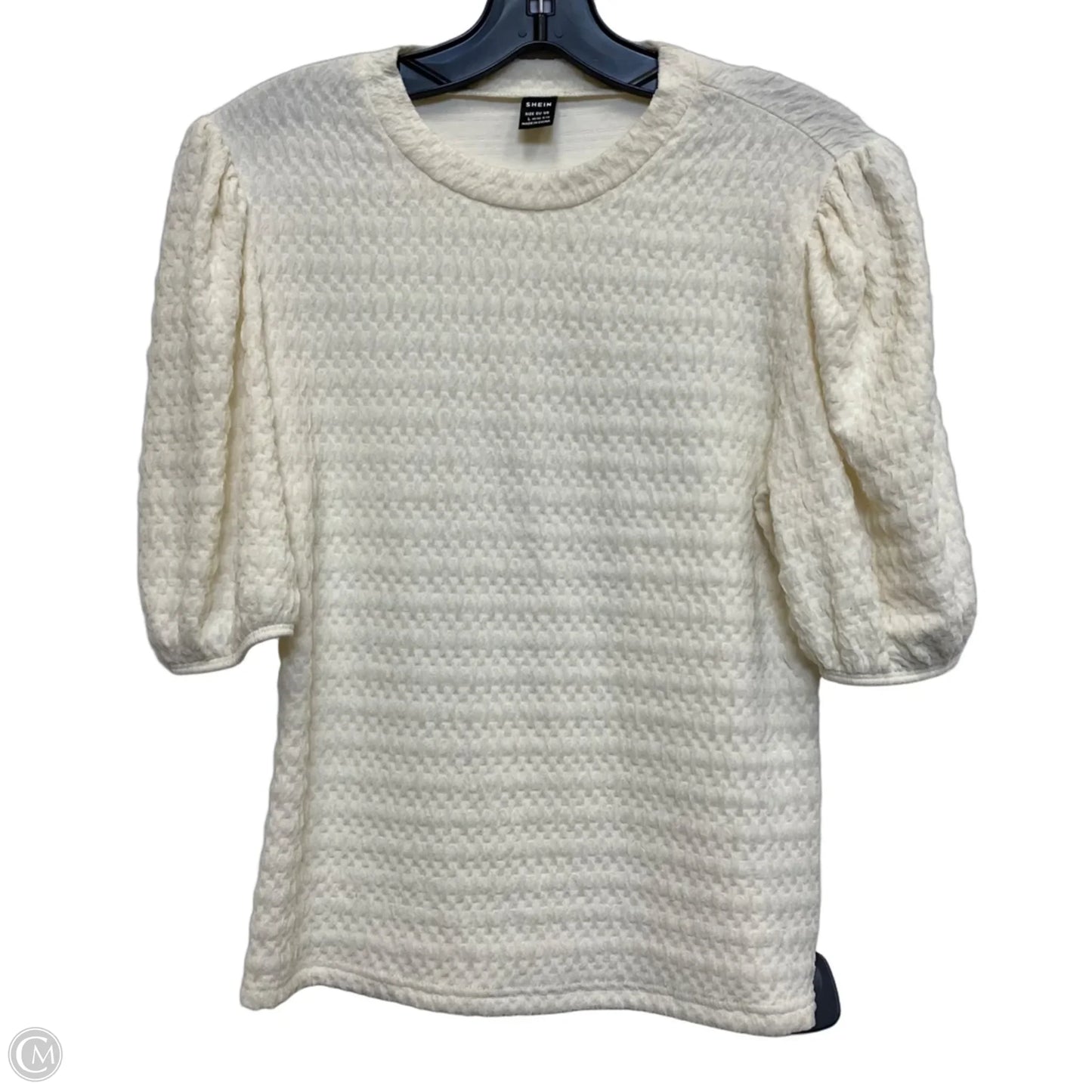 Top Short Sleeve By Shein In Cream, Size: M