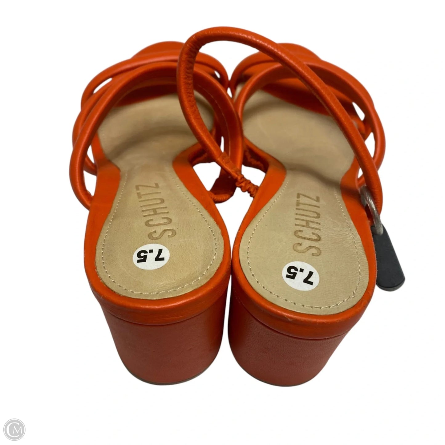 Sandals Heels Block By Schutz In Orange, Size: 7.5