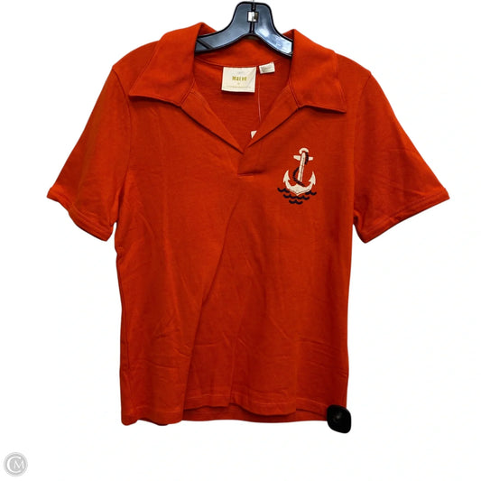 Top Short Sleeve By Maeve In Orange, Size: M
