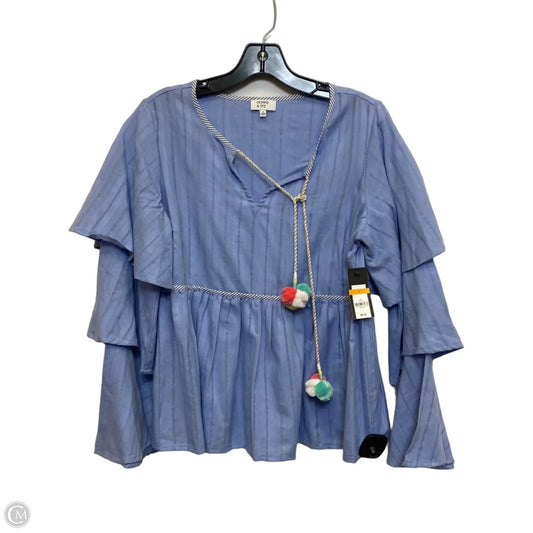 Top Long Sleeve By Crown And Ivy In Blue, Size: S