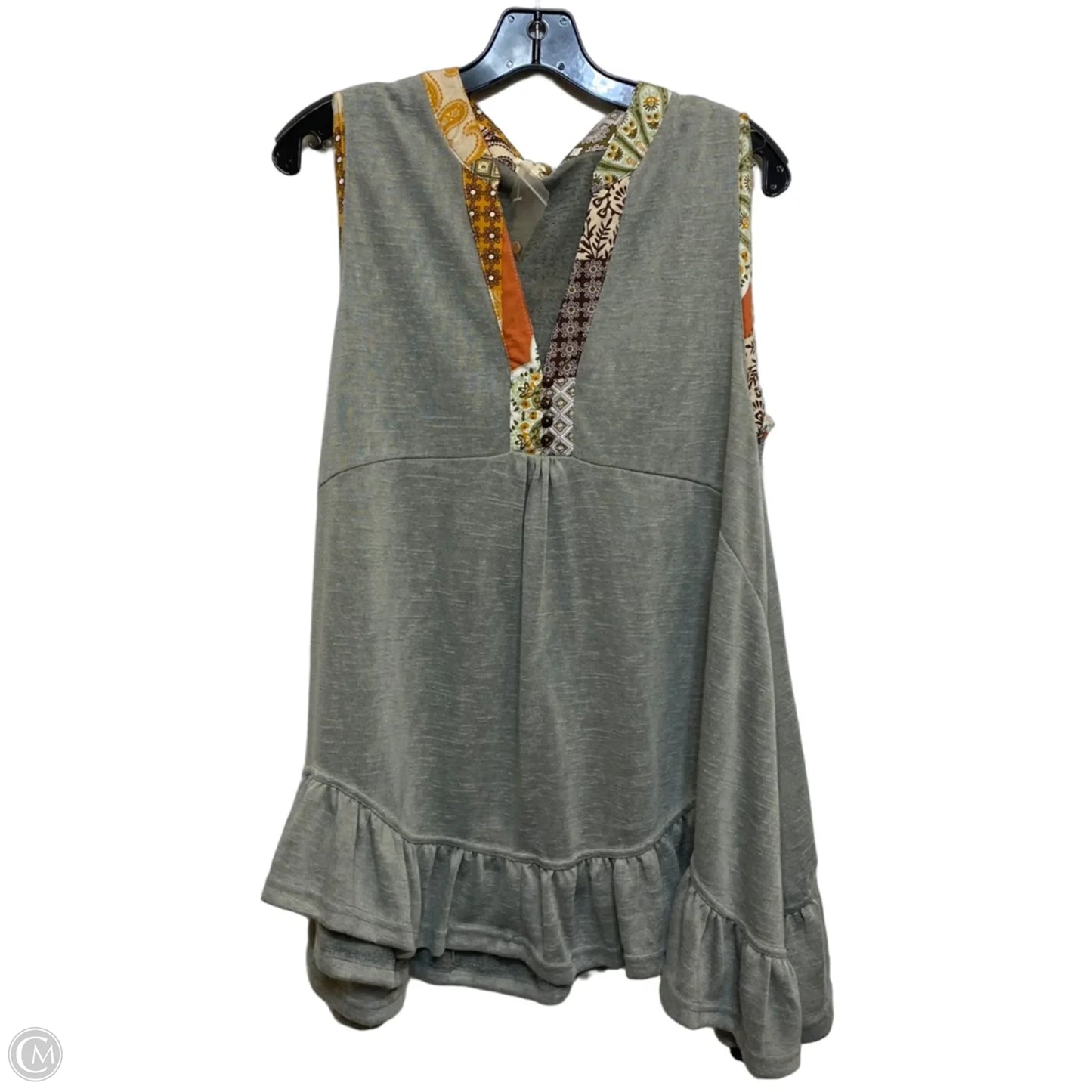 Top Sleeveless By Easel In Grey, Size: L