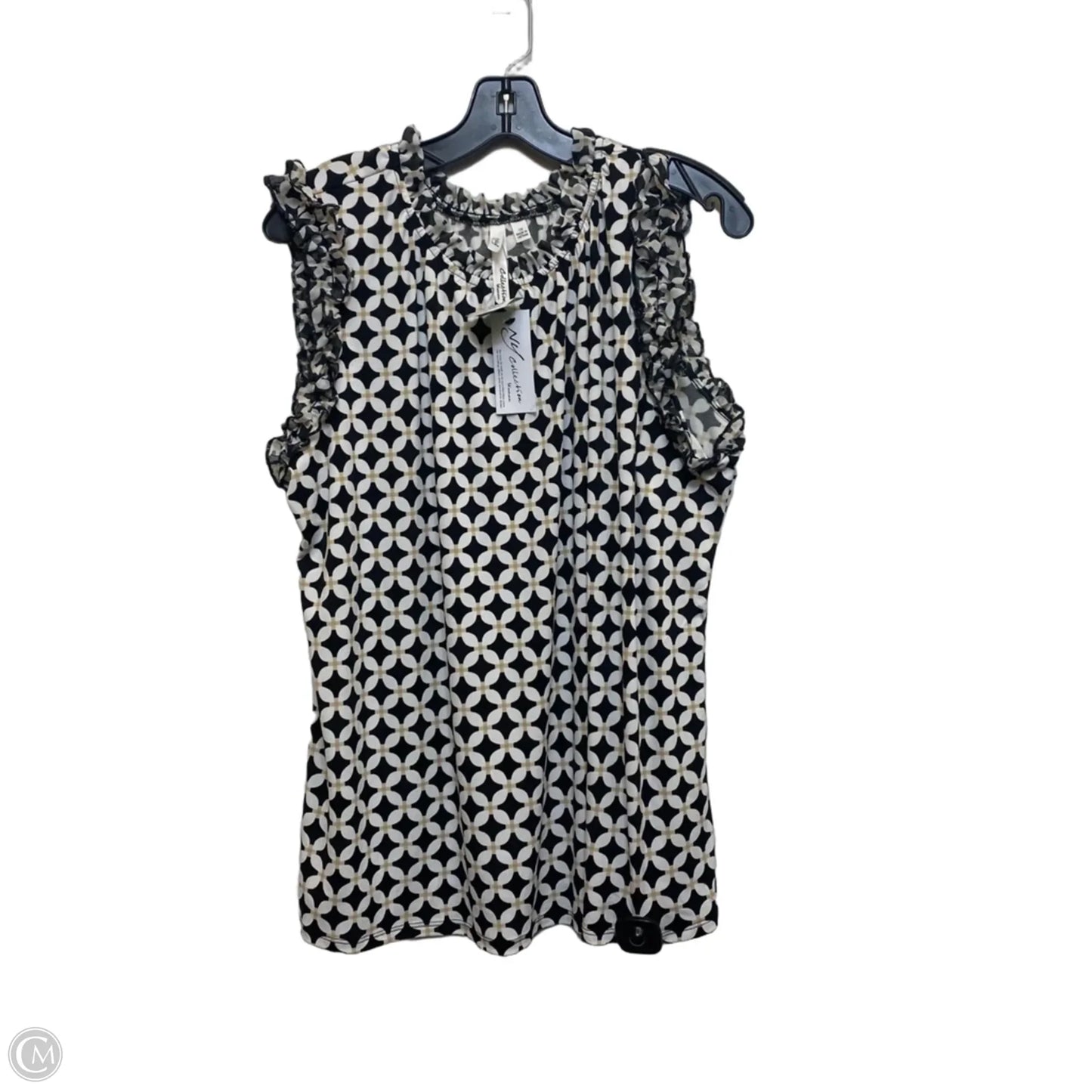 Top Sleeveless By Ny Collection In Black & White, Size: 1x