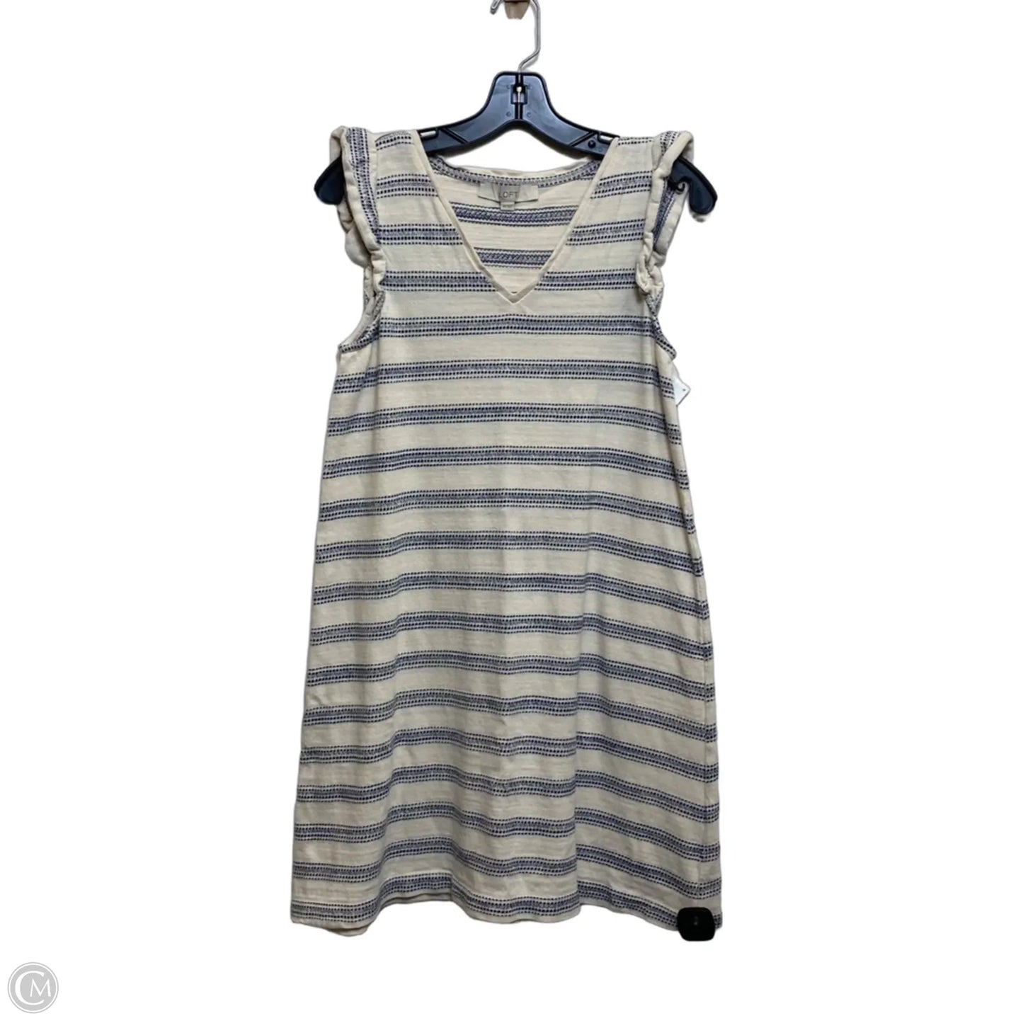 Dress Casual Short By Loft In Blue & Cream, Size: Xs