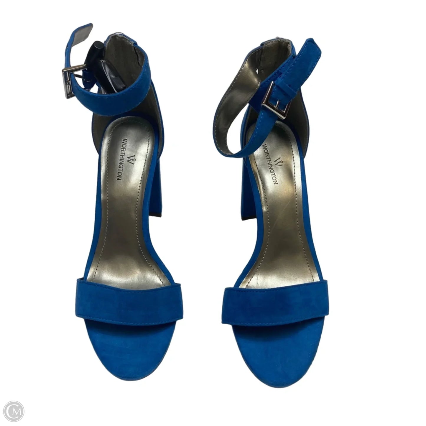 Sandals Heels Block By Worthington In Blue, Size: 8.5