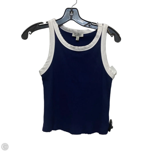 Top Sleeveless Basic By Faded Rose In Blue & White, Size: L