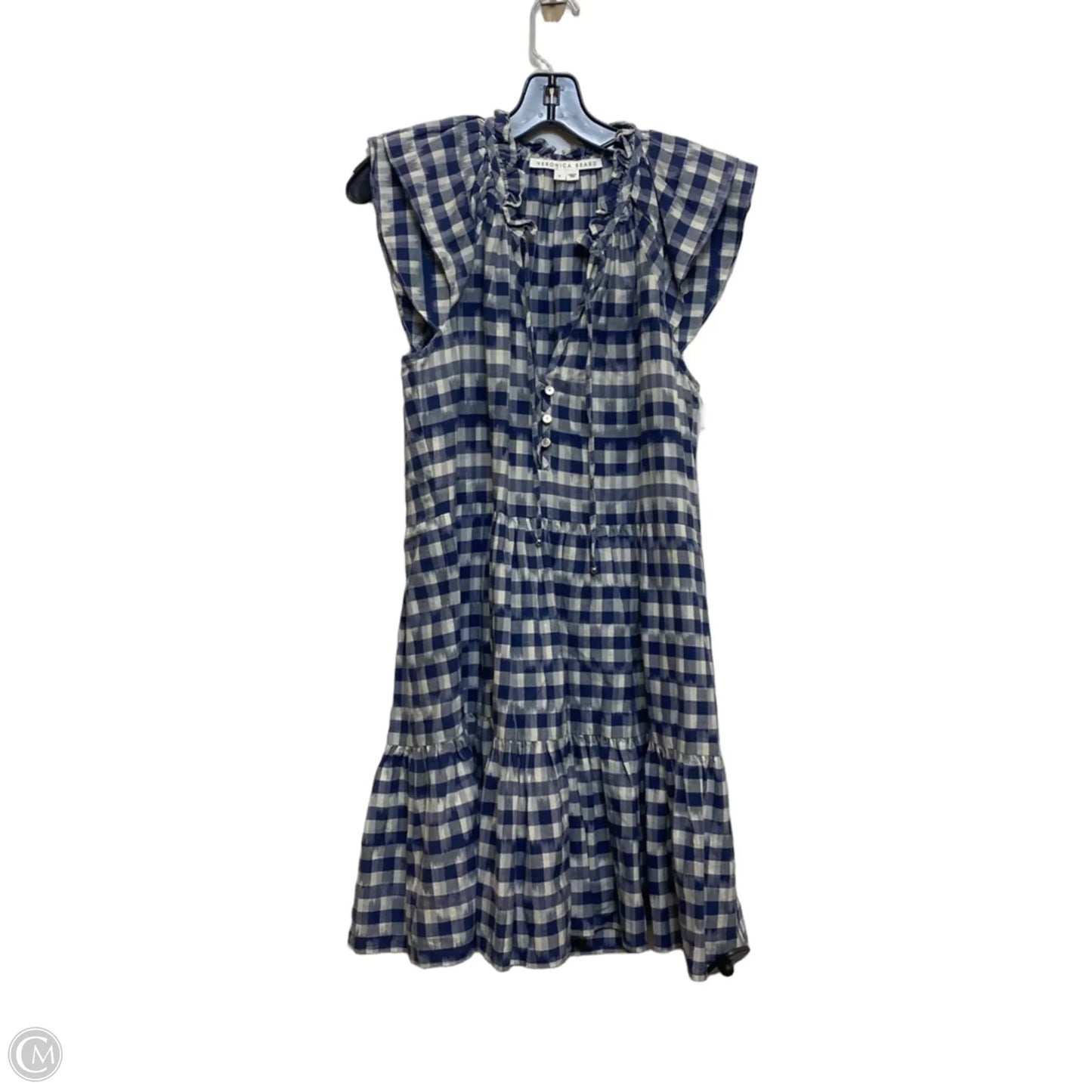 Dress Designer By Veronica Beard In Blue & Cream, Size: M