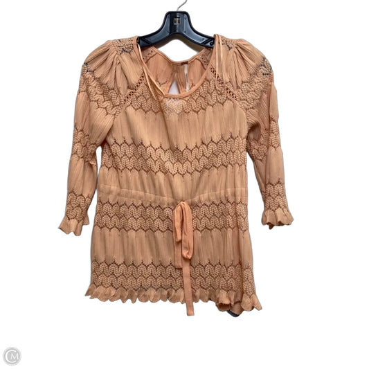 Top Long Sleeve By Free People In Orange, Size: Xs