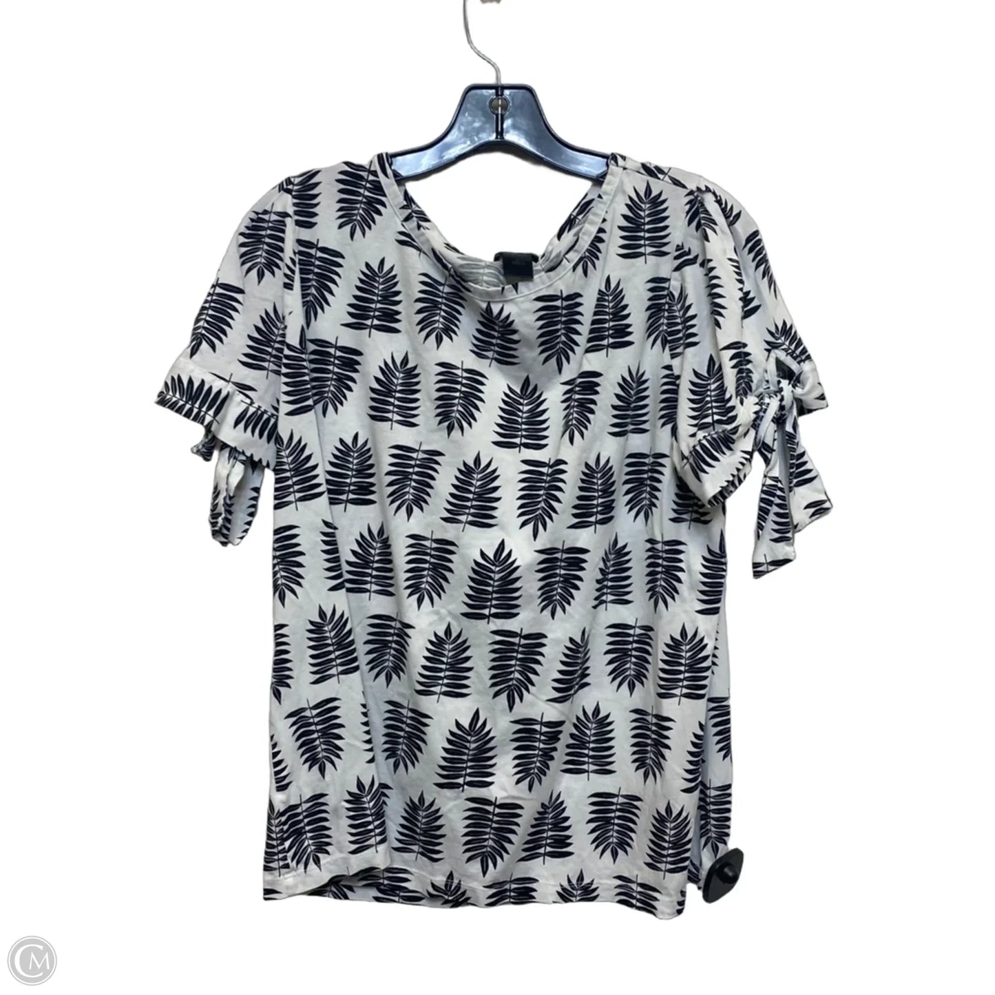 Top Short Sleeve By Ann Taylor In Black & White, Size: Xl