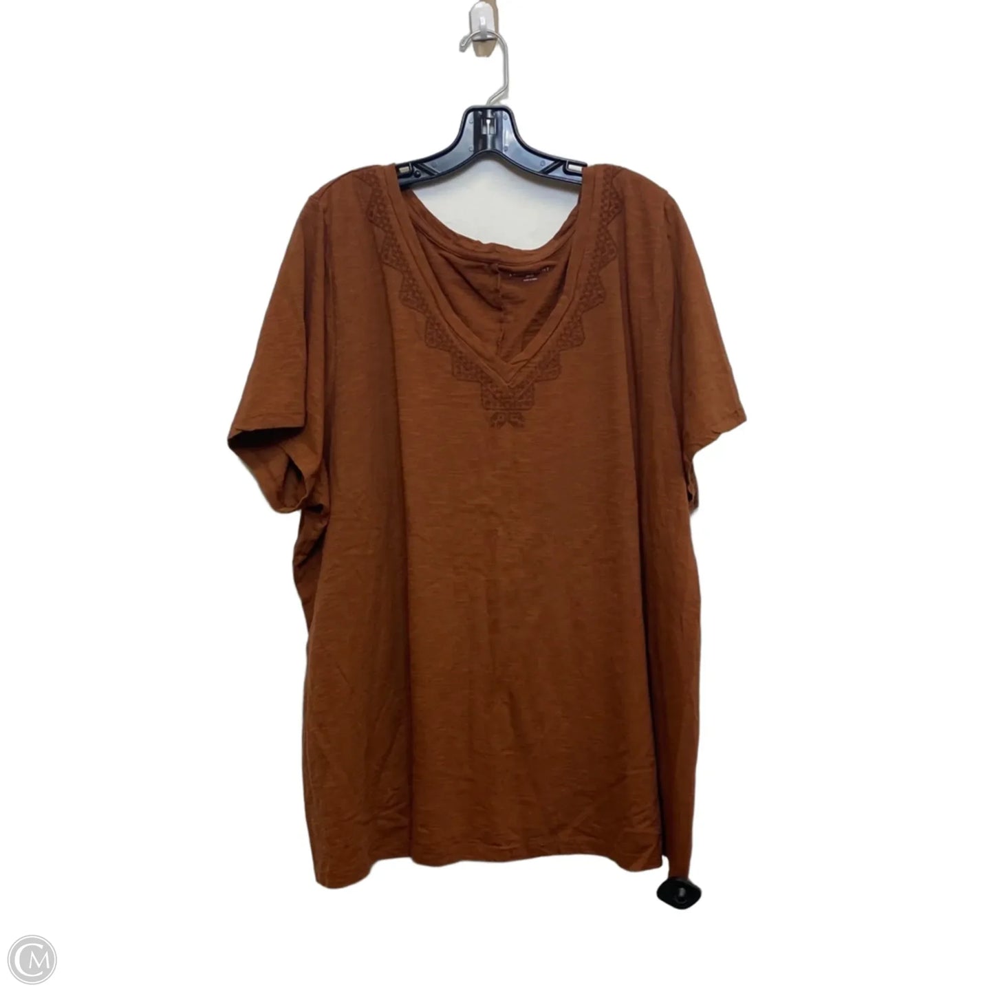 Top Short Sleeve By Lane Bryant In Brown, Size: 4x