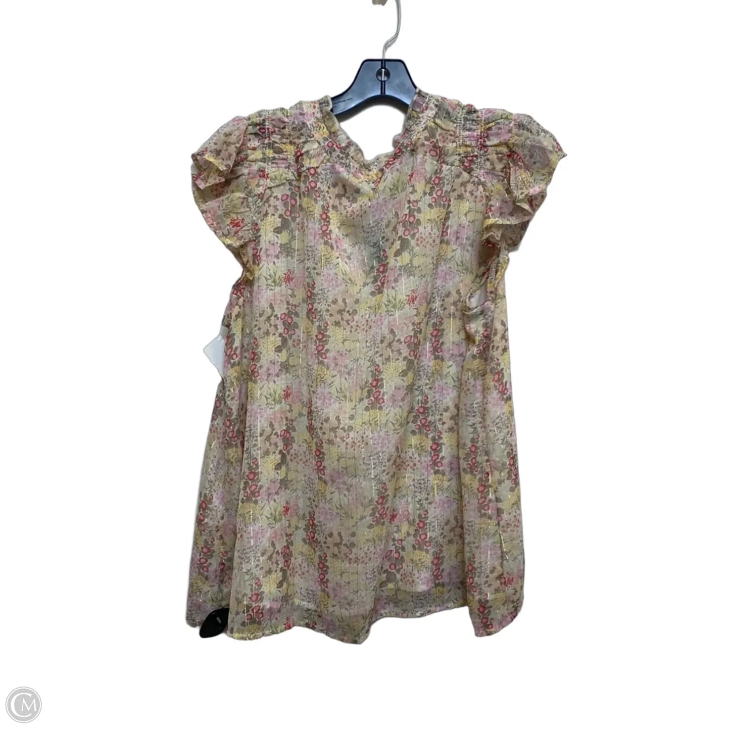 Top Sleeveless By Lucky Brand In Pink & Yellow, Size: 1x