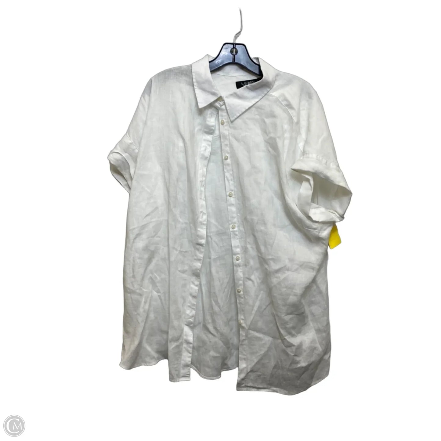 Top Short Sleeve By Lauren By Ralph Lauren In White, Size: 2x