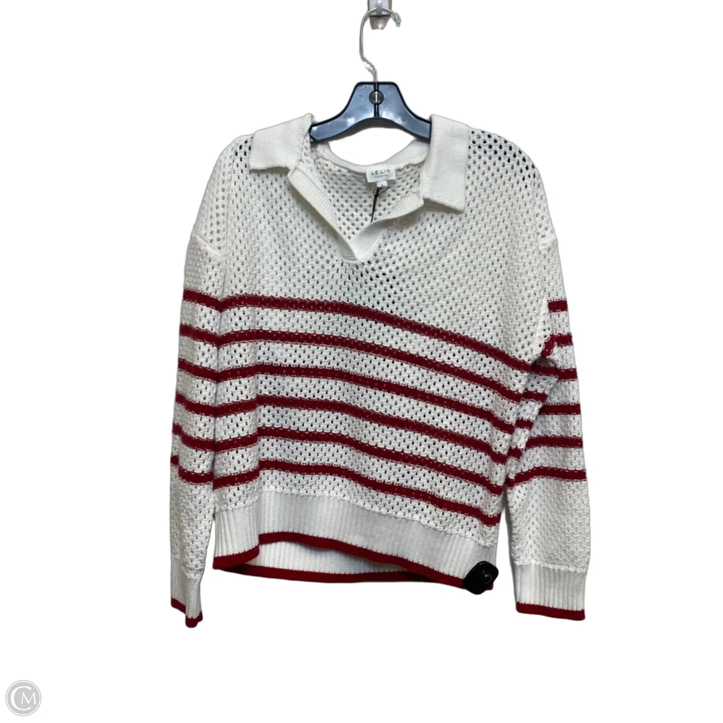 Sweater By Le Lis In Red & White, Size: L