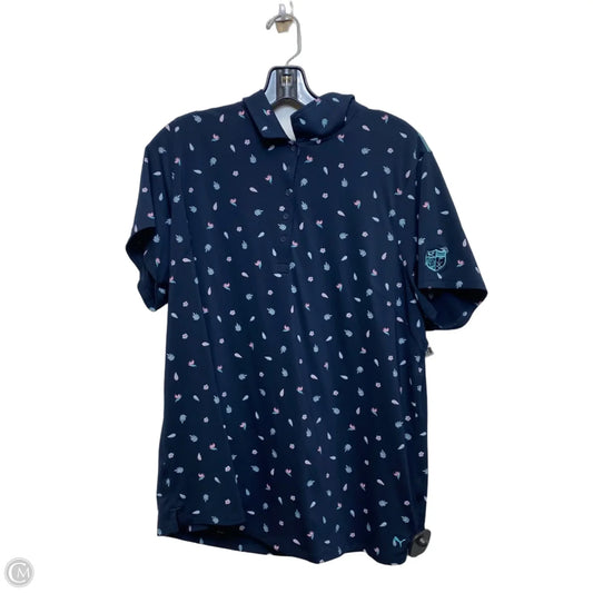 Athletic Top Short Sleeve By Puma In Navy, Size: Xxl