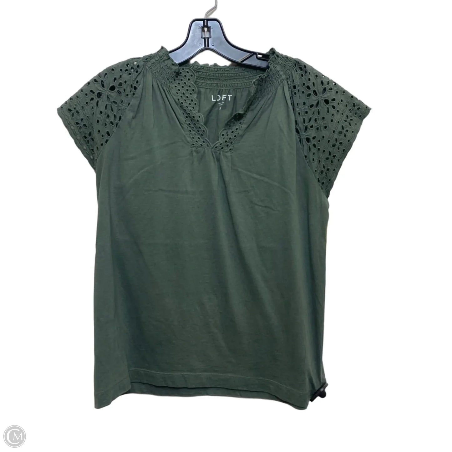 Top Short Sleeve By Loft In Green, Size: S