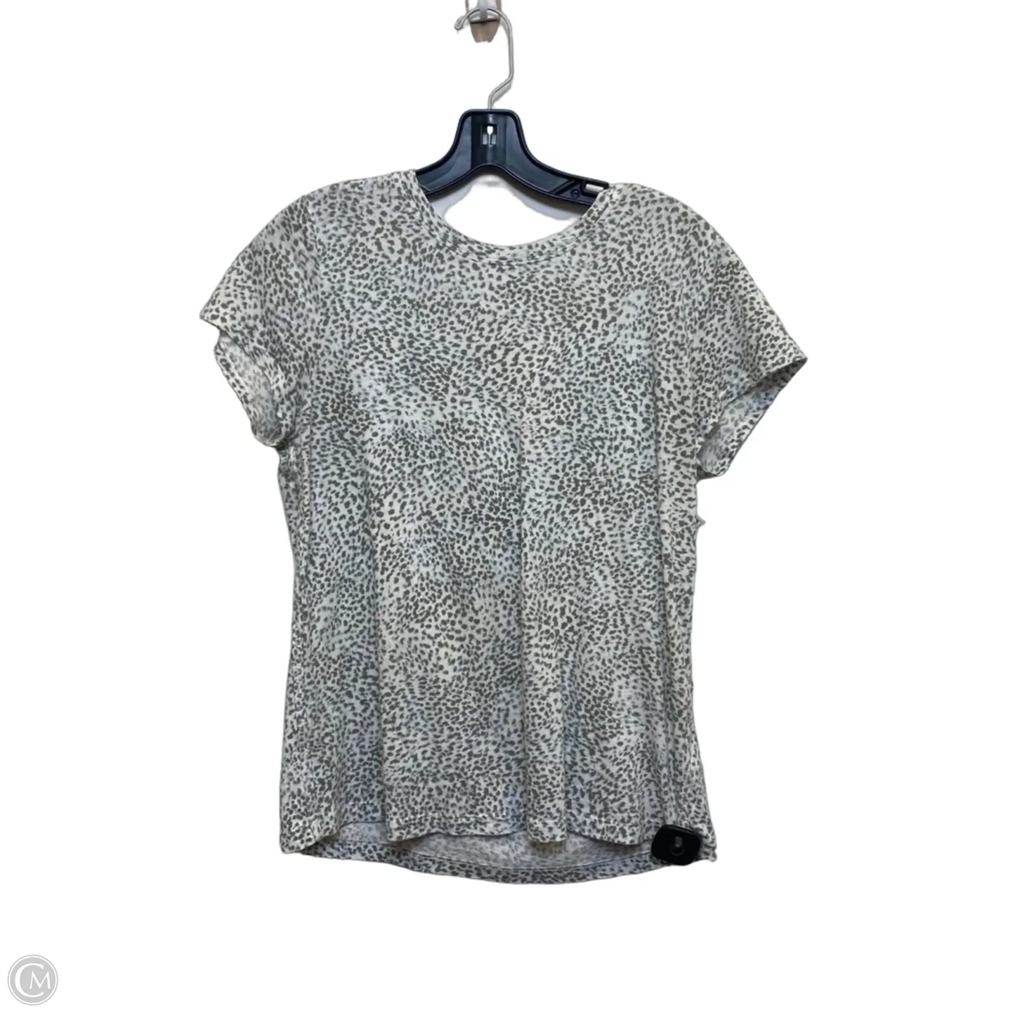 Athletic Top Short Sleeve By Athleta In Grey & White, Size: M