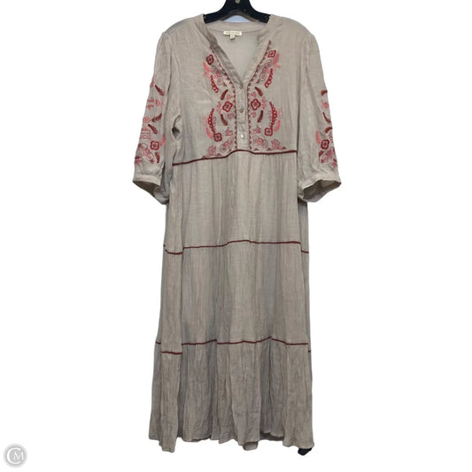Dress Casual Midi By FIG + FLOWER  In Red & Tan, Size: Xl