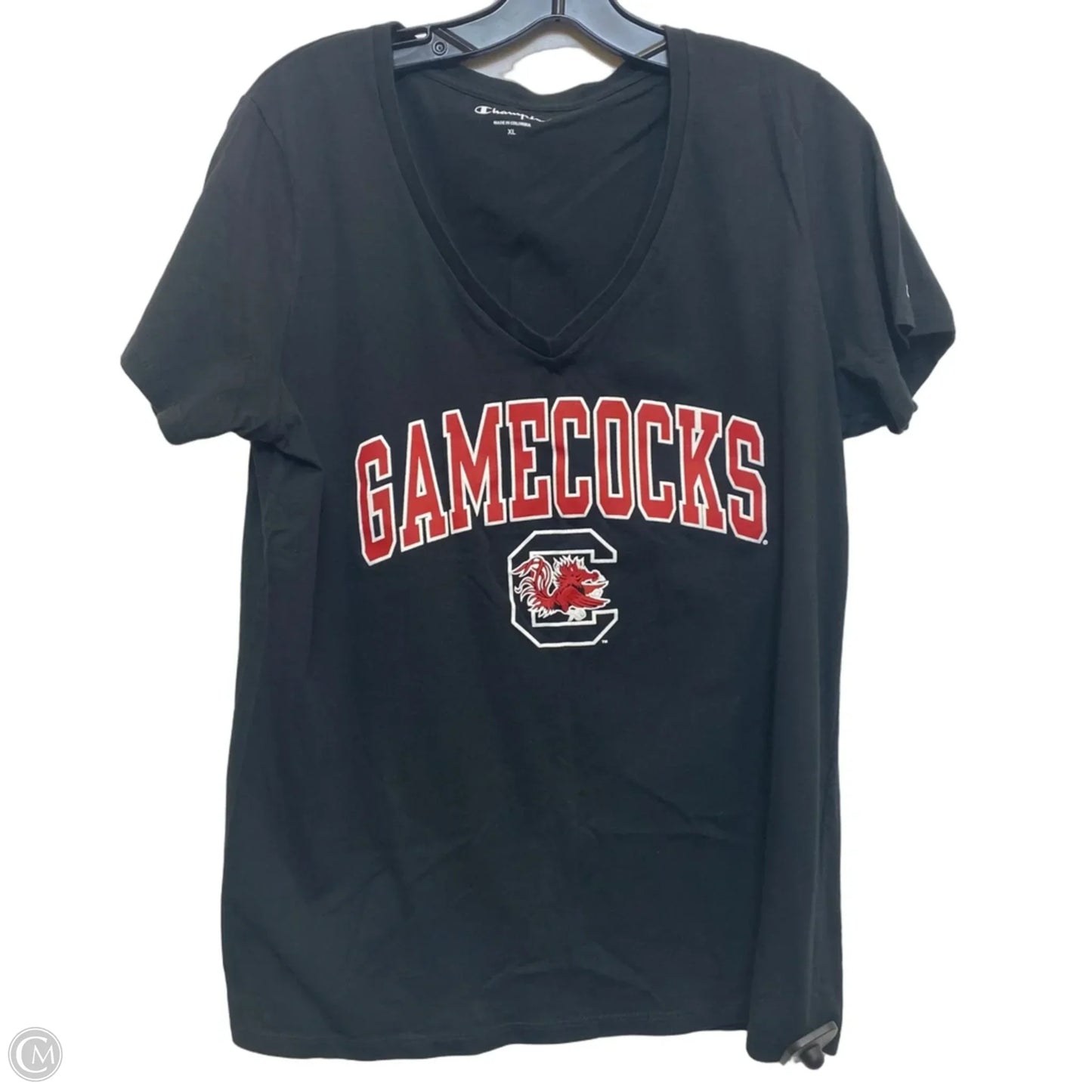 Athletic Top Short Sleeve By Champion In Black, Size: Xl