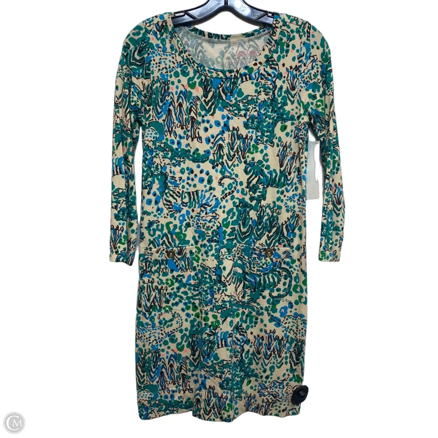 Dress Designer By Lilly Pulitzer In Green & Tan, Size: Xs