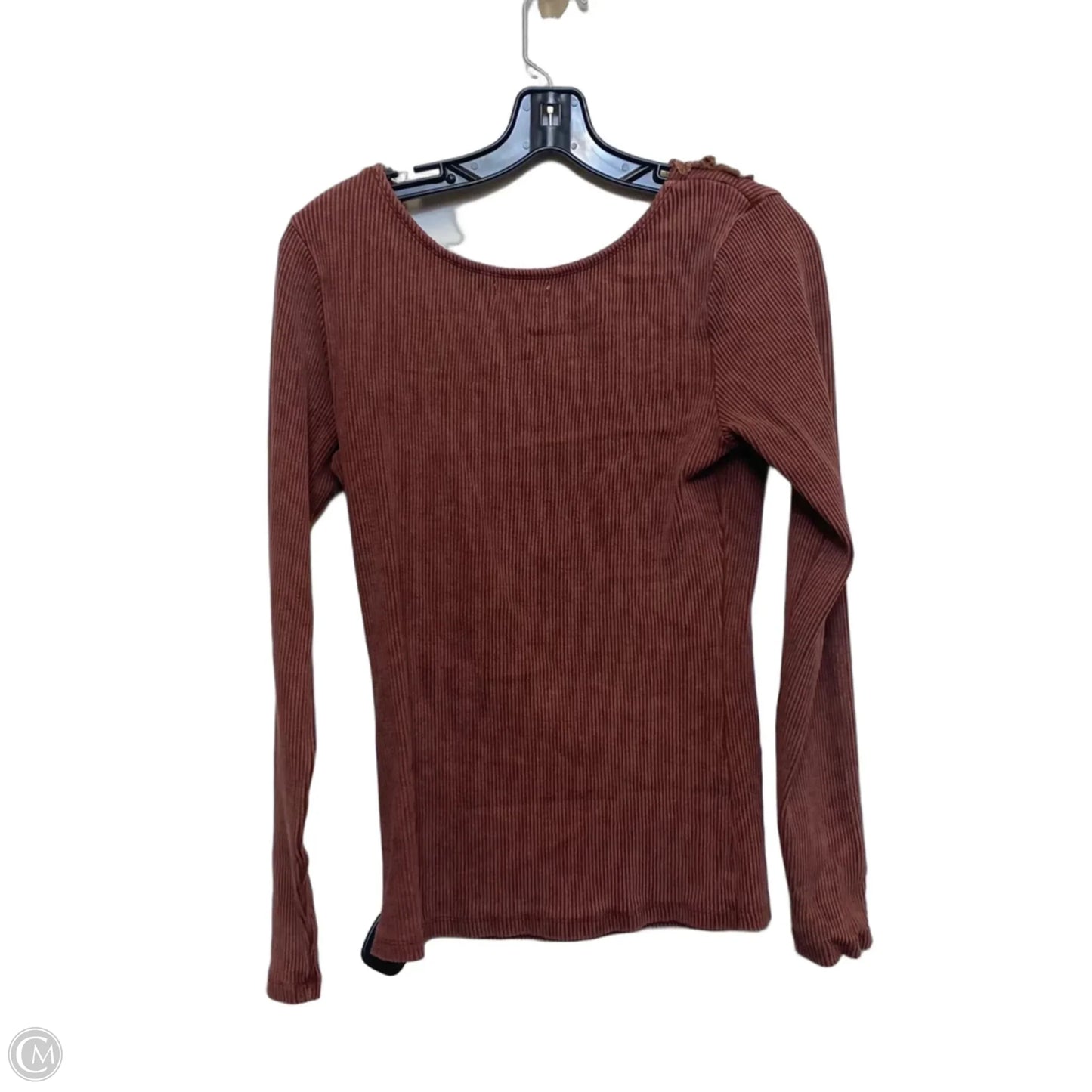 Top Long Sleeve By Gimmicks In Brown, Size: M
