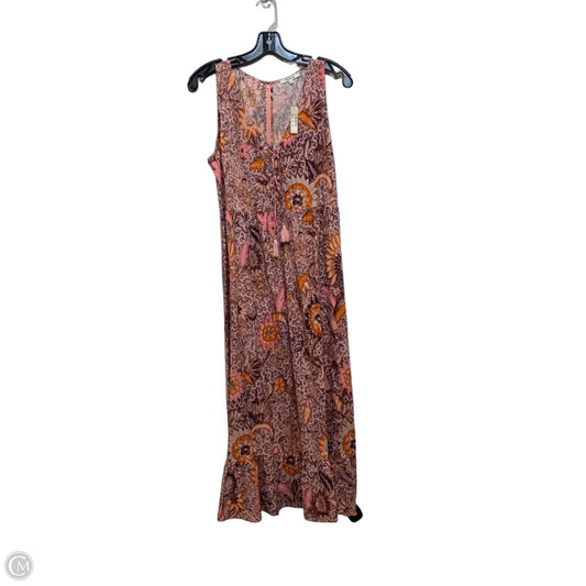 Dress Casual Midi By Madewell In Orange & Pink, Size: S