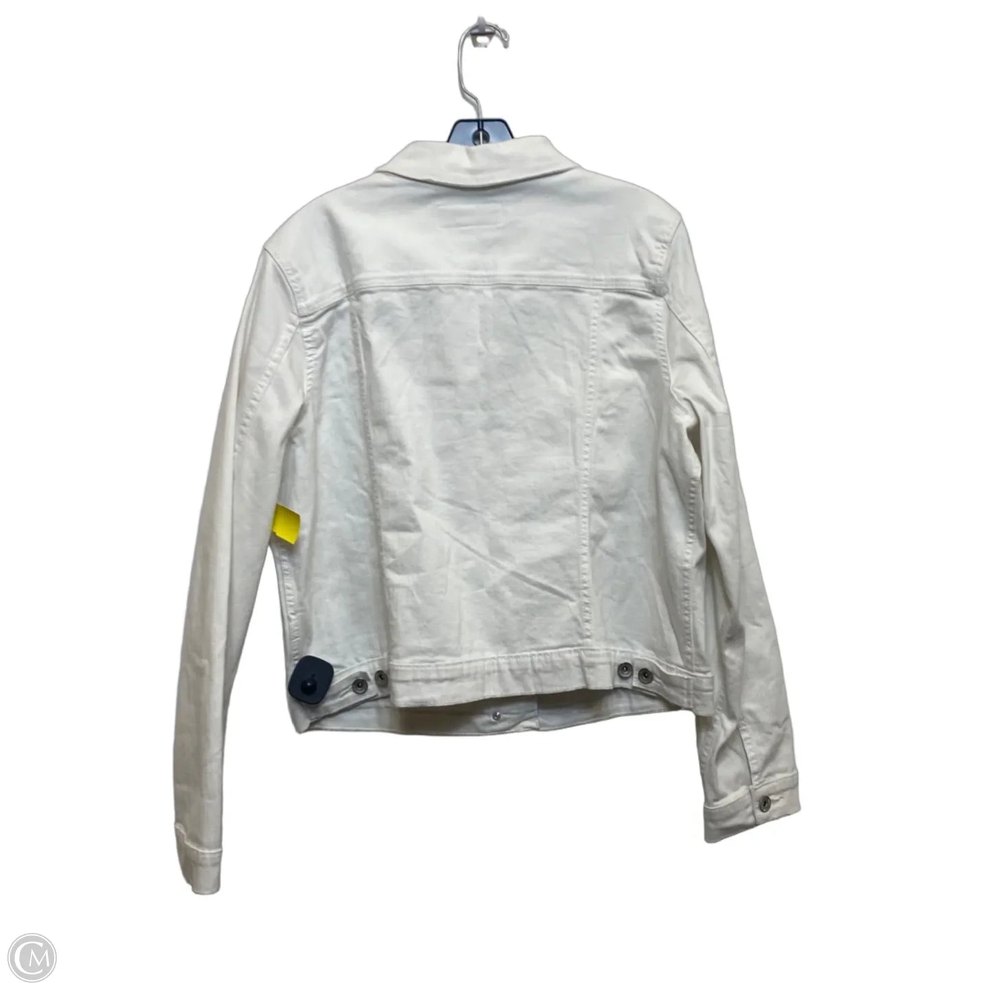 Jacket Denim By Anne Klein In White Denim, Size: Xl