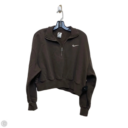 Athletic Sweatshirt Collar By Nike In Brown, Size: L