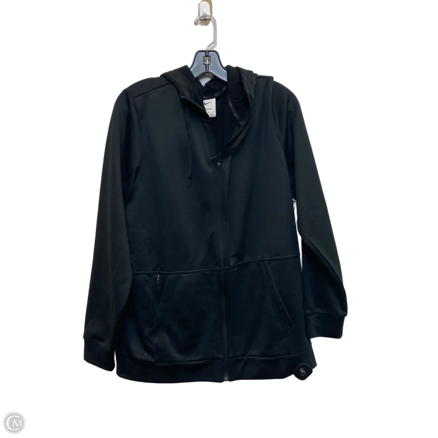 Athletic Jacket By Nike In Black, Size: M