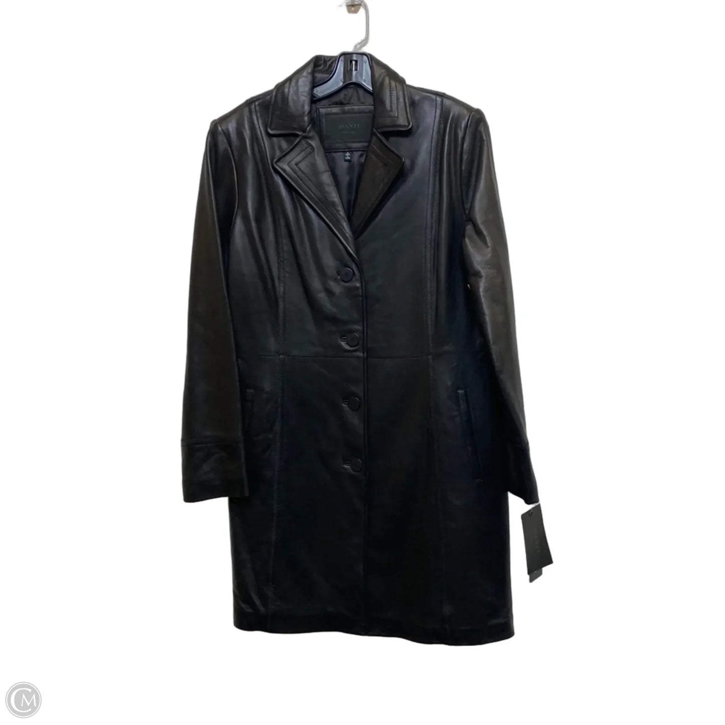 Coat Leather By Avanti In Black, Size: L