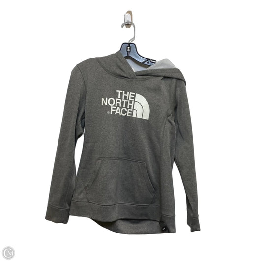 Athletic Sweatshirt Hoodie By The North Face In Grey, Size: M