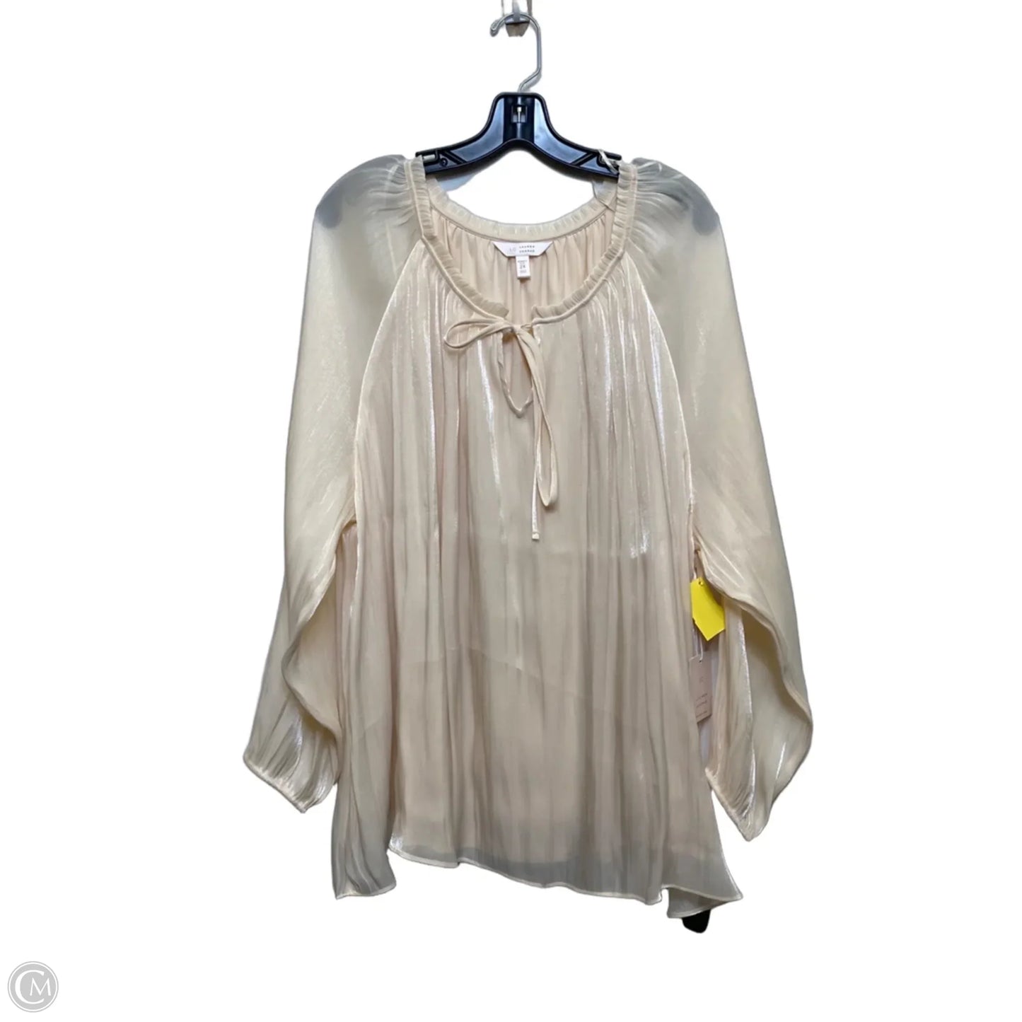 Blouse Long Sleeve By Lc Lauren Conrad In Cream, Size: 2x