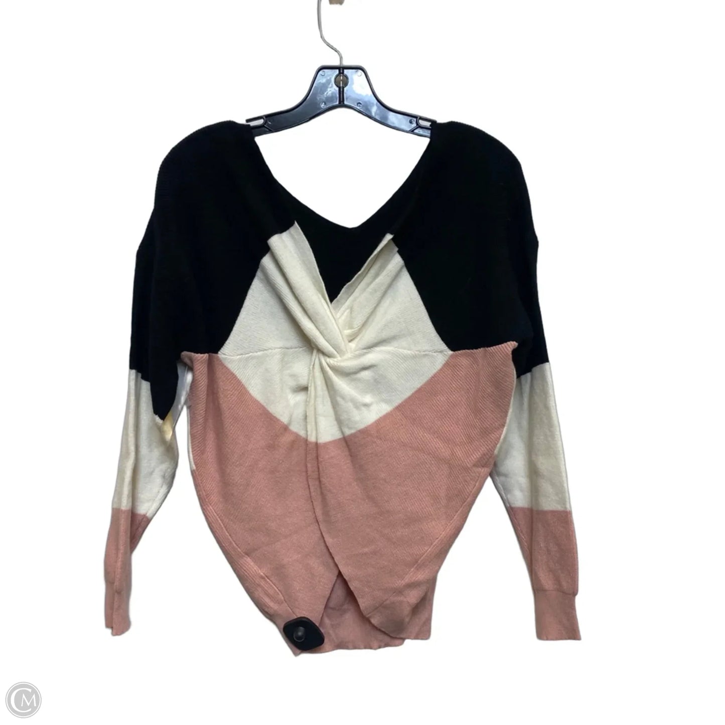 Sweater By Racheal In Pink & White, Size: L