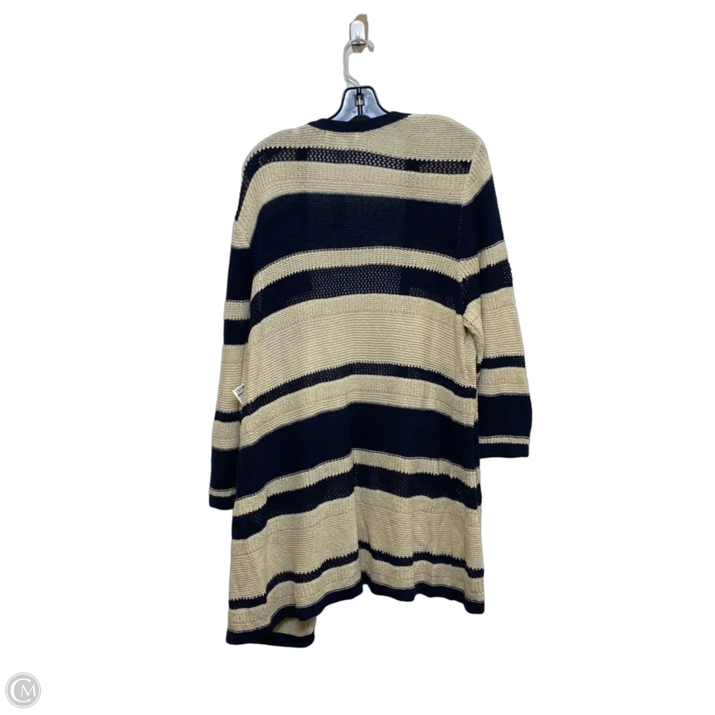 Cardigan By Cj Banks In Blue & Cream, Size: 3x