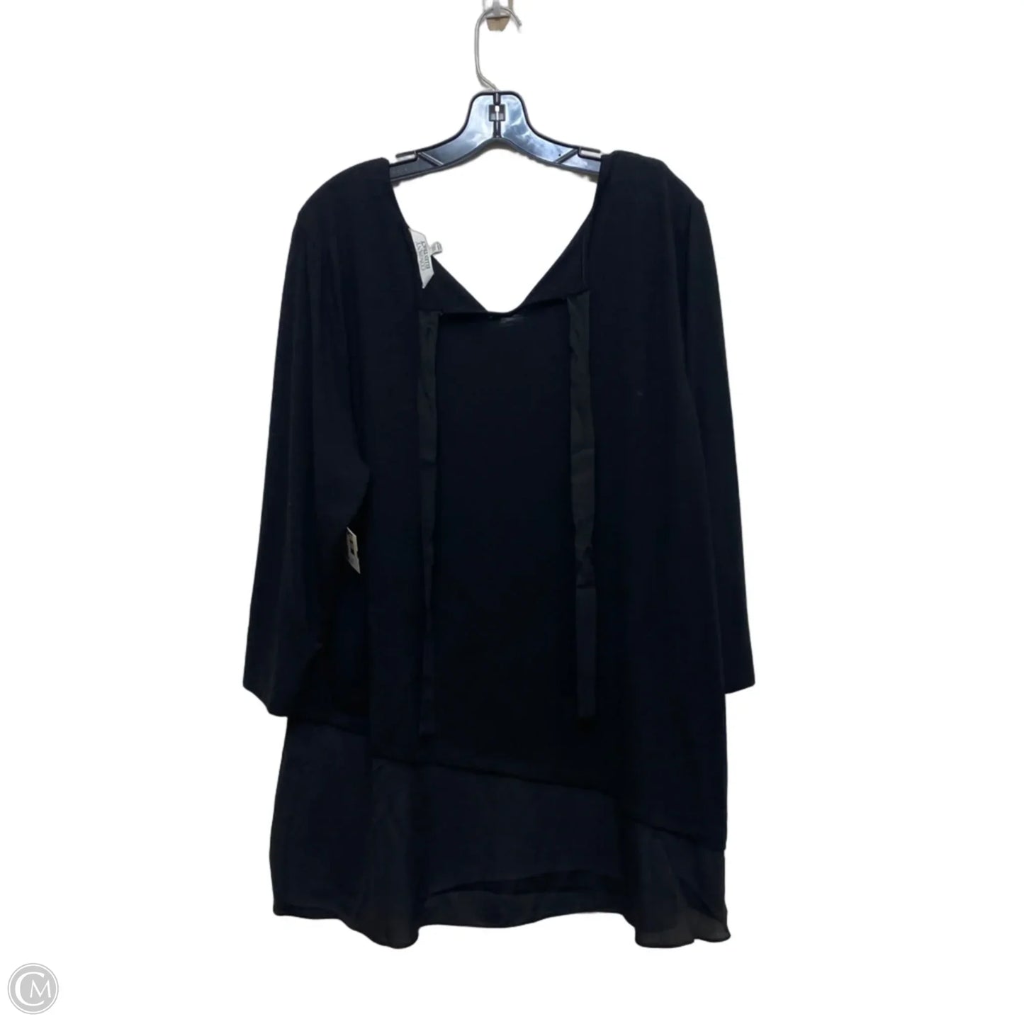 Top 3/4 Sleeve By Ellen Tracy In Black, Size: Xxl