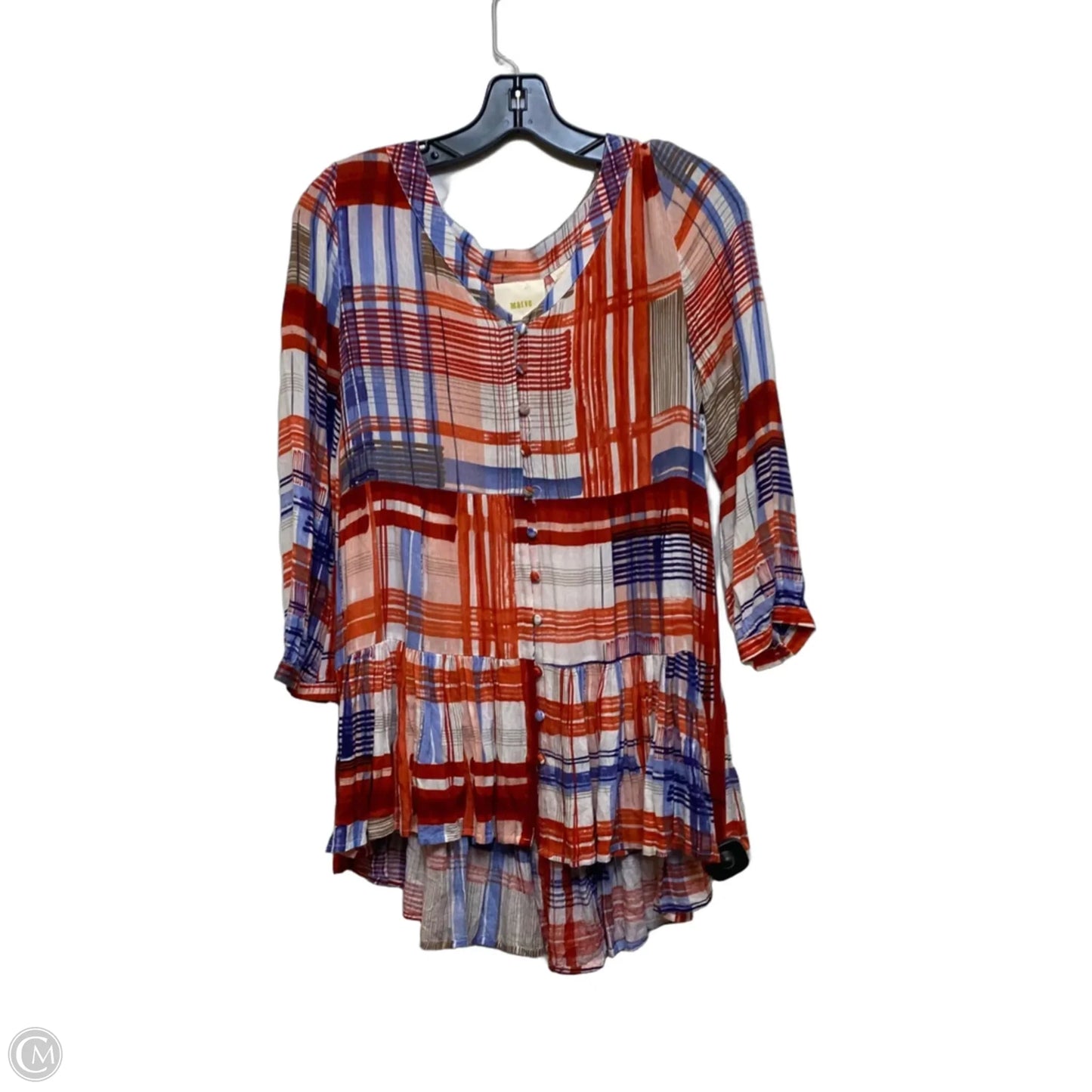 Top 3/4 Sleeve By Maeve In Blue & Red, Size: Xs