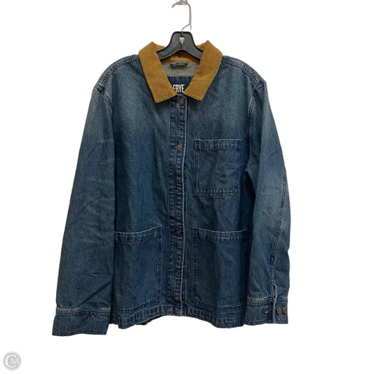 Jacket Designer By Frye In Blue Denim, Size: Xl