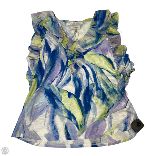 Top Sleeveless By Cupio In Blue & Green, Size: M