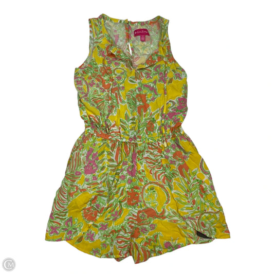 Romper Designer By Lilly Pulitzer In Green & Yellow, Size: S